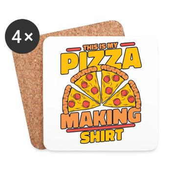 This Is My Pizza Making Clothing Pizzaofen Pizza - Untersetzer (4er-Set) - Weiß - Vorne