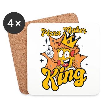 Pizza Maker King Pizza Pizzablech Pizzaofen - Untersetzer (4er-Set) - Weiß - Vorne