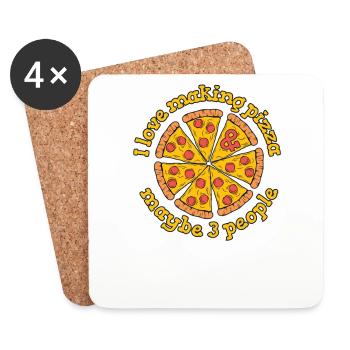 I Love Making Pizza And Maybe 3 People Pizza Oven - Coasters (set of 4) - white - Front