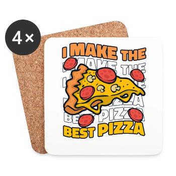 I Make The Best Pizza Pizza Pizzablech Pizzaofen - Untersetzer (4er-Set) - Weiß - Vorne