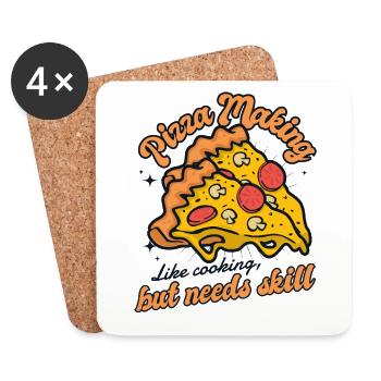 Comme cuisiner mais a besoin de compétences Plateau à pizza - Dessous de verre (lot de 4) - blanc - Devant