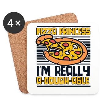 Pizza Princess Pizza Pizza Tray Pizza Oven - Coasters (set of 4) - white - Front