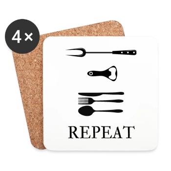 The perfect barbecue outfit for real barbecue guys - Coasters (set of 4) - white - Front