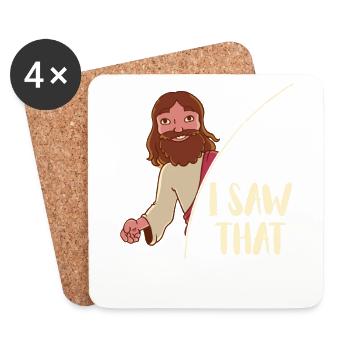 J’ai vu que les adorateurs de la foi adorent Dieu - Dessous de verre (lot de 4) - blanc - Devant