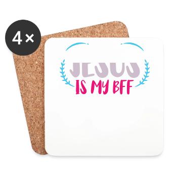 Jesus Ist Mein Bff Freund Christlicher Glaube - Untersetzer (4er-Set) - Weiß - Vorne