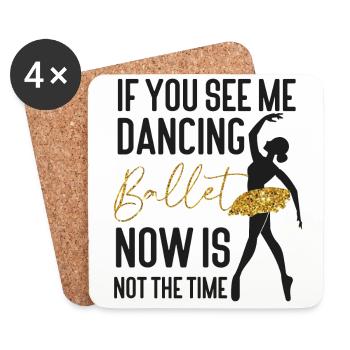 Ballet Dancer Dance Girl Ballerina - Coasters (set of 4) - white - Front