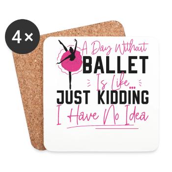 Ballet Dancer Dance Girl Ballerina - Coasters (set of 4) - white - Front