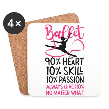 Ballet Dancer Dance Girl Ballerina - Coasters (set of 4) - white - Front