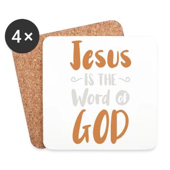 Jesus is the Word of God's Christian faith - Coasters (set of 4) - white - Front