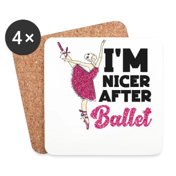 Ballet Dancer Dance Girl Ballerina - Untersetzer (4er-Set) - Weiß - Vorne