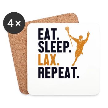 Eat Sleep Lax Repeat Intercrosse Lax Spieler - Untersetzer (4er-Set) - Weiß - Vorne
