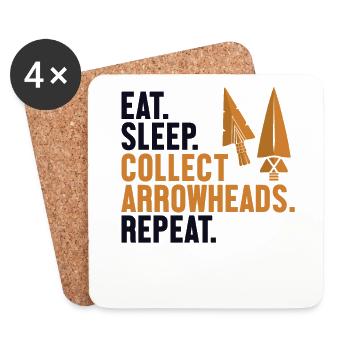Eat Sleep Collect Arrowheads Repeat Jagdspitzen - Coasters (set of 4) - white - Front