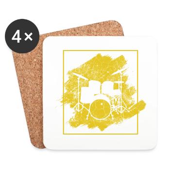 Drums Schlagzeuger Schlagzeugspieler Drummer - Untersetzer (4er-Set) - Weiß - Vorne