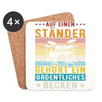 Drums Schlagzeuger Schlagzeugspieler Drummer - Untersetzer (4er-Set) - Weiß - Vorne