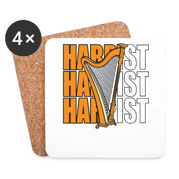Harpist Concert Harp Harp Music Harp - Coasters (set of 4) - white - Front