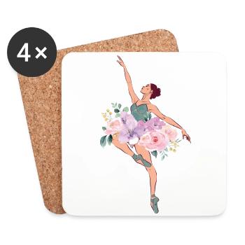 Ballet Danseuse Danse Ballerine - Dessous de verre (lot de 4) - blanc - Devant