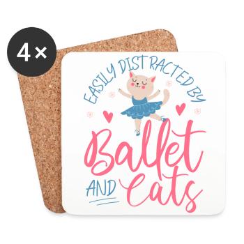 Ballet Dancer Dance Girl Ballerina - Coasters (set of 4) - white - Front
