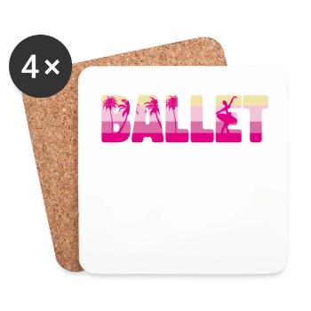 Ballet Danseuse Danse Ballerine - Dessous de verre (lot de 4) - blanc - Devant