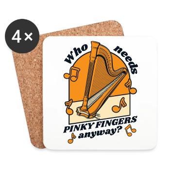 Who Needs Pinky Fingers Anyway Konzertharfe - Untersetzer (4er-Set) - Weiß - Vorne