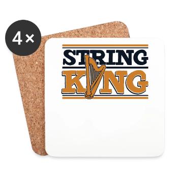 String King Harfenmusik Harfe Konzertharfe - Untersetzer (4er-Set) - Weiß - Vorne