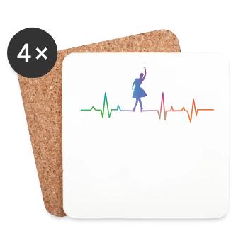 Ballet Dancer Dance Girl Ballerina - Coasters (set of 4) - white - Front