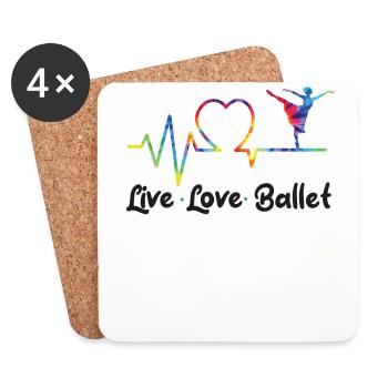 Ballet Dancer Dance Girl Ballerina - Untersetzer (4er-Set) - Weiß - Vorne