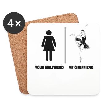 Ballet Dancer Dance Girl Ballerina - Coasters (set of 4) - white - Front