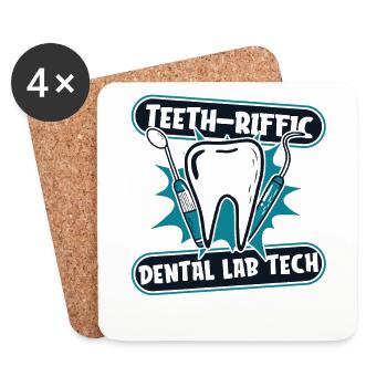 Teeth Riffic Dental Laboratory Dental Laboratory Dental Technician - Dessous de verre (lot de 4) - blanc - Devant