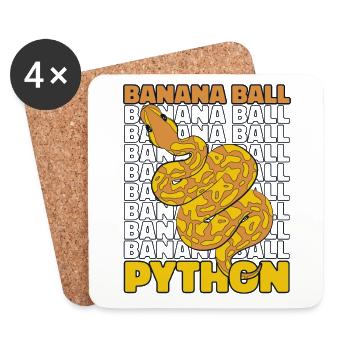 Banana Ball Python Snake Python Banana Ball - Coasters (set of 4) - white - Front