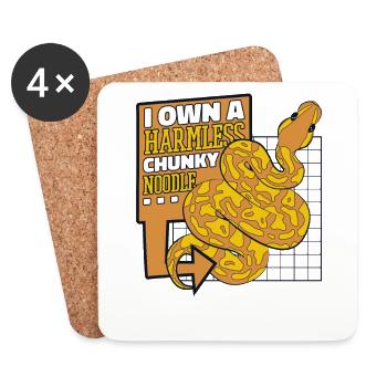 Je possède une banane de serpent de nouilles Chunky inoffensive - Dessous de verre (lot de 4) - blanc - Devant