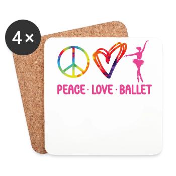 Ballet Dancer Dance Girl Ballerina - Coasters (set of 4) - white - Front