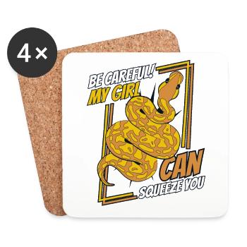 My Girl Can Squeeze You Python Schlange Banana - Untersetzer (4er-Set) - Weiß - Vorne