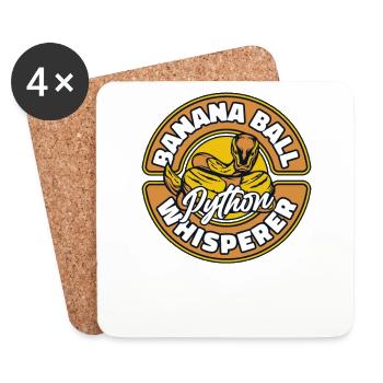 Banana Ball Python Whisperer Python Banana Ball - Coasters (set of 4) - white - Front