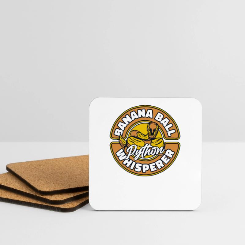 Boule de banane Python Chuchoter Python Boule de banane Dessous de verre (lot de 4)