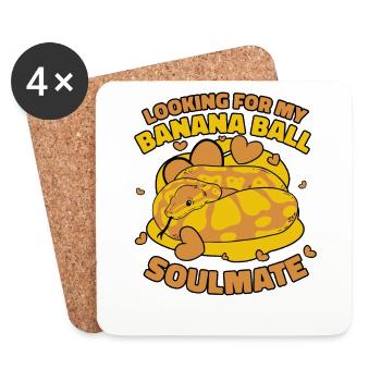 À la recherche de ma boule de banane Boule de banane - Dessous de verre (lot de 4) - blanc - Devant