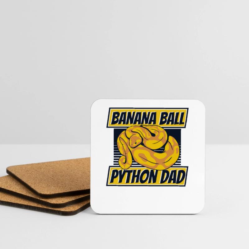 Boule de banane Python Papa Python Serpent Banane Dessous de verre (lot de 4)