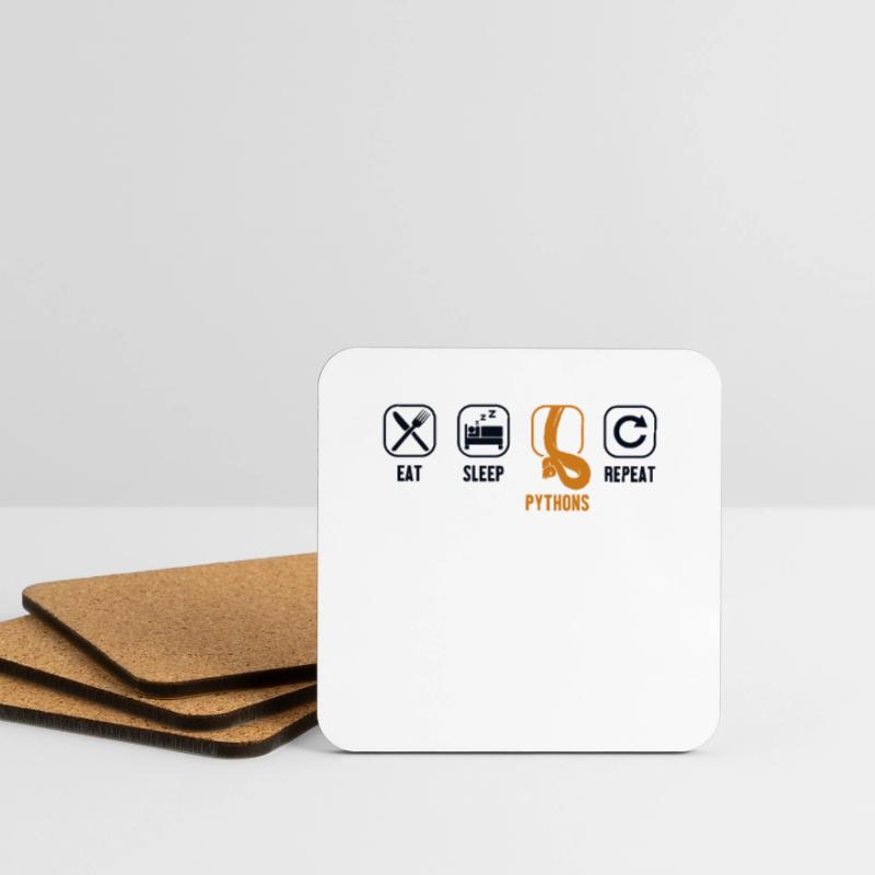 Eat Sleep Pythons Repeat Python Snake Banana Coasters (set of 4)