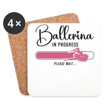 Ballet Danseuse Danse Ballerine - Dessous de verre (lot de 4) - blanc - Devant
