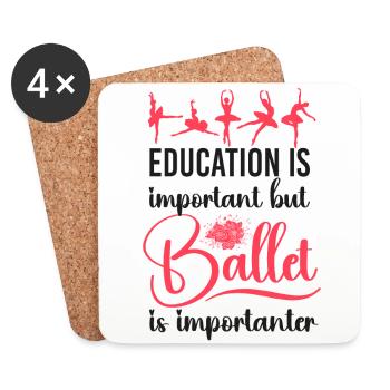 Ballet Dancer Dance Girl Ballerina - Coasters (set of 4) - white - Front