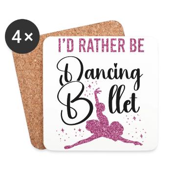 Ballet Danseuse Danse Ballerine - Dessous de verre (lot de 4) - blanc - Devant