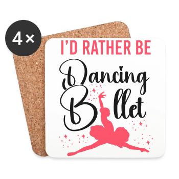Ballet Danseuse Danse Ballerine - Dessous de verre (lot de 4) - blanc - Devant