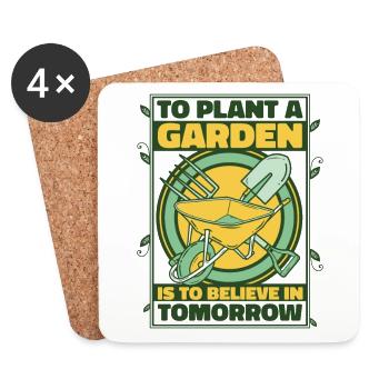 To Plant A Garden Is To Believe In Tomorrow - Untersetzer (4er-Set) - Weiß - Vorne