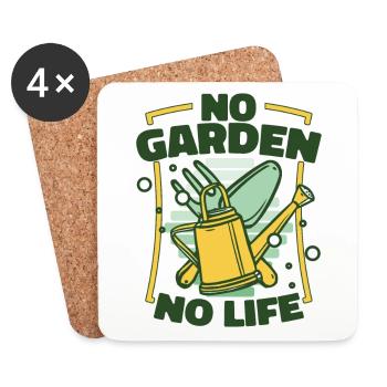 Pas de jardin Pas de vie Jardin horticole - Dessous de verre (lot de 4) - blanc - Devant