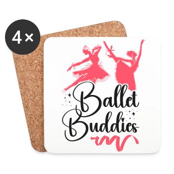 Ballet Danseuse Danse Ballerine - Dessous de verre (lot de 4) - blanc - Devant