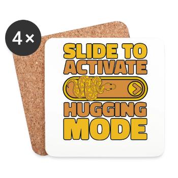 Slide To Activate Hugging Mode Python Banana Ball - Coasters (set of 4) - white - Front