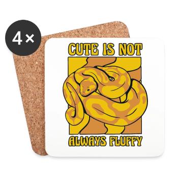 Cute Is Not Always Fluffy Python Schlange Banana - Untersetzer (4er-Set) - Weiß - Vorne