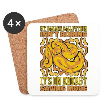 Ce n’est que le mode d’économie d’énergie Snake Banana Ball - Dessous de verre (lot de 4) - blanc - Devant