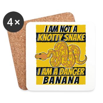Pas un danger de serpent noueux Banane Schlange Banane - Dessous de verre (lot de 4) - blanc - Devant