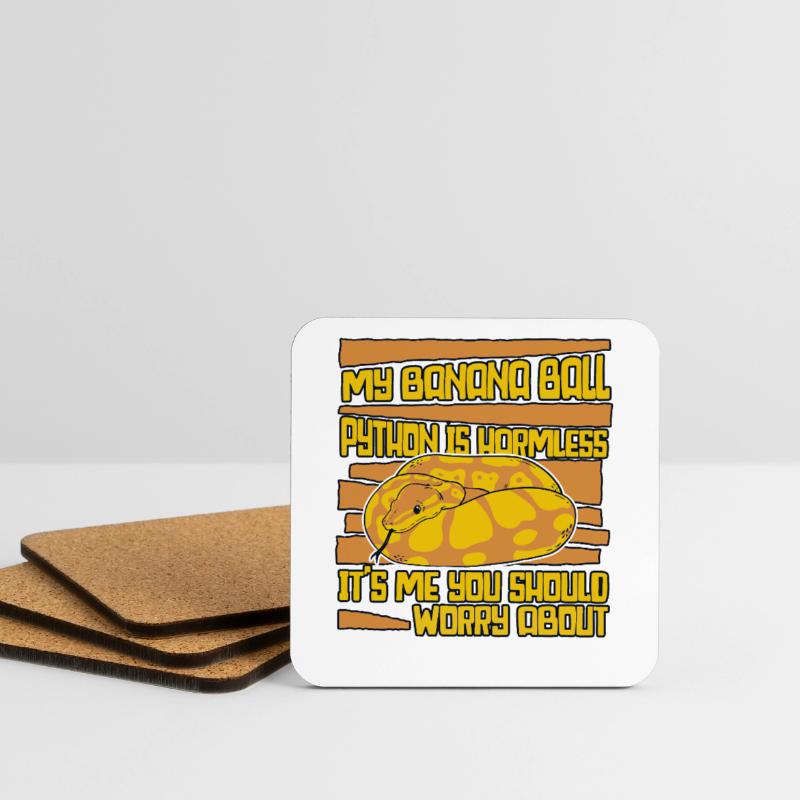 C’est moi que tu devrais t’inquiéter de Python Banana Ball Dessous de verre (lot de 4)
