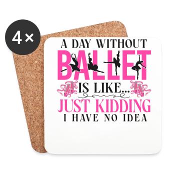 Ballet Danseuse Danse Ballerine - Dessous de verre (lot de 4) - blanc - Devant